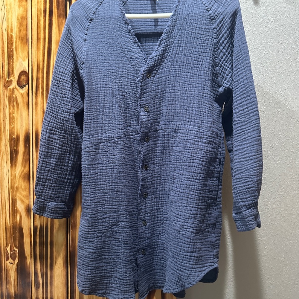 Blue Button-Up mini dress